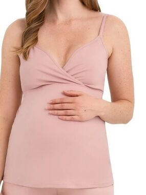Women's Maternity And Nursing Cami Tank - Dusty Pink